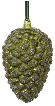 DEKORACJA ŚWIĄTECZNA SZYSZKA ZIELONA - 16 CM - SHISHI – MY HONEY HOME