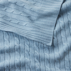 Pled RL Cable Cashmere Anchor Blue Ralph Lauren