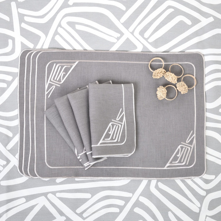 HAFTOWANE SERWETKI INFINITY - 6 SZT. - 38.5 x 38.5 CM - ROSEBERRY HOME - MY HONEY HOME