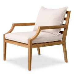 Krzesło Hera natural teak flores off-white