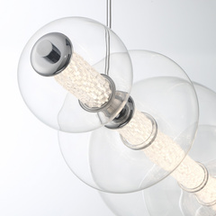 Lampa wyspowa Atomo - 7 źródeł światła - Polerowany chrom