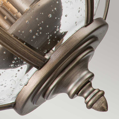 Średnia latarnia naścienna Halleron - 3 źródła światła - Oksydowany brąz