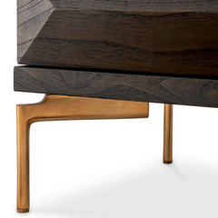 Komoda Denver mocha oak veneer brushed brass finish