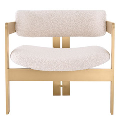 Chair Donato brushed brass finish bouclé cream