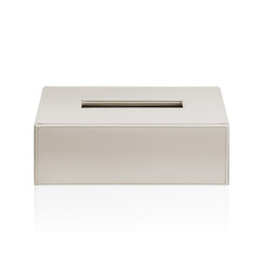 Pudełko na chusteczki prostokątne Decor Walther Sztuczna skóra piaskowa