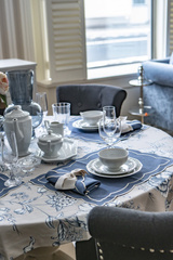 HAFTOWANE PODKŁADKI BLUE ONDE - 6 SZT. - 47 x 34 CM - ROSEBERRY HOME - MY HONEY HOME