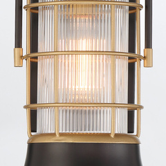 Mała latarnia naścienna Rivamar - 1 źródło światła - Brązowo-złota