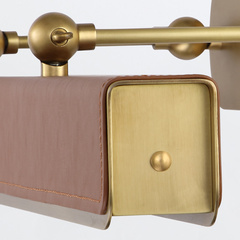 Duża obrazówka LED Valise Picture - Vintage mosiądz, skóra koniakowa