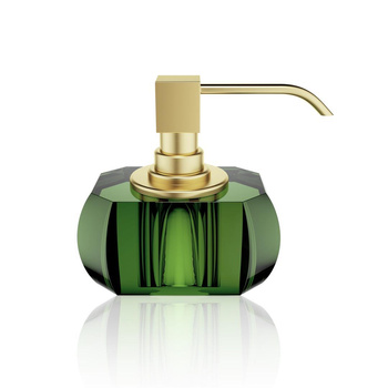 KRISTALL Dozownik mydła Decor Walther Angielski zielony /matowe złoto 24-karatowe