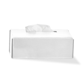 Pudełko na chusteczki Decor Walther NAPPA Skóra naturalna śnieżny-Biały