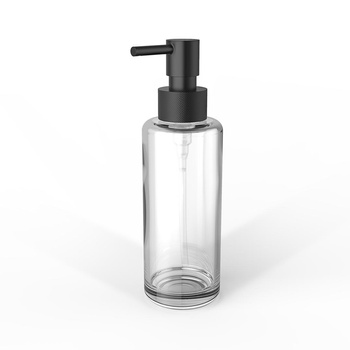 Dozownik mydła Decor Walther szkło transparentne / pomka Czarny mat