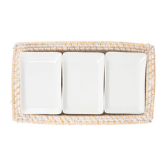 NACZYNIE 3 KOMOROWE EDNA - 39X21XH.3CM - COTE TABLE - MY HONEY HOME