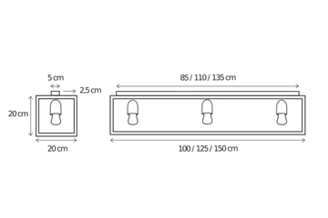 Lampa sufitowa Authentage Vitrine długa