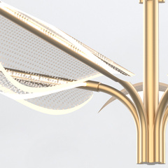 Duża lampa wisząca LED Floriana - Naturalny mosiądz