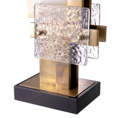 Lampa stołowa Eichholtz Langham  vintage brass finish z abażurem