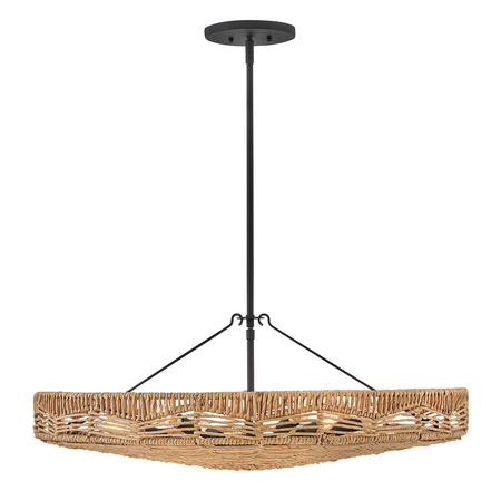 Lampa wisząca Ophelia - 6 źródeł światła - Czarny, karmelowy beż