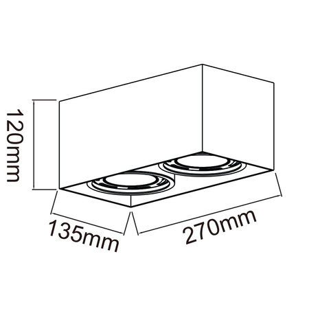 Oprawa natynkowaCardi II Bianco / Ufo Cromo