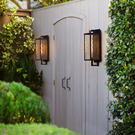 Duża latarnia naścienna Catalina - 1 źródło światła - Czarny, oksydowany brąz