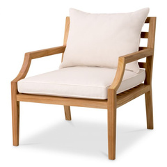 Krzesło Hera natural teak flores off-white