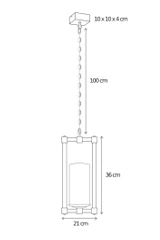 Lampa wisząca Authentage Bellefeu quadre