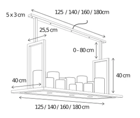 Lampa wisząca Authentage Bellefeu prostokątna – 3 punktowe oświetlenie