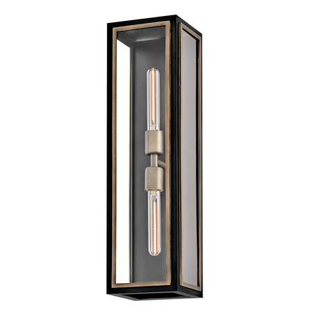 Latarnia naścienna Shaw - 2 źródła światła - Czarny, oksydowany brąz