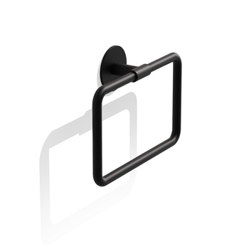 BASIC Wieszak na ręczniki (pierścień) Decor Walther czarny mat samoprzylepny