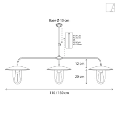 Lampa wisząca Authentage Elébase multiple na rurze
