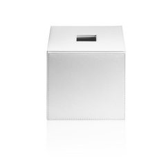 Pudełko na chusteczki kwadratowe Decor Walther Sztuczna skóra biała