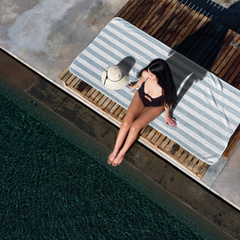 Ręcznik Plażowy Graccioza Aveiro 95x200 cm Seaport/White