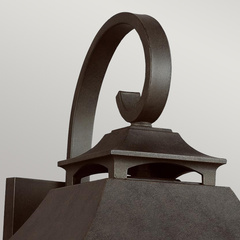 Duża latarnia naścienna Galena - 3 źródła światła - Ciemnobrązowa