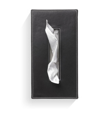 Pudełko na chusteczki prostokątne Decor Walther Sztuczna skóra czarna