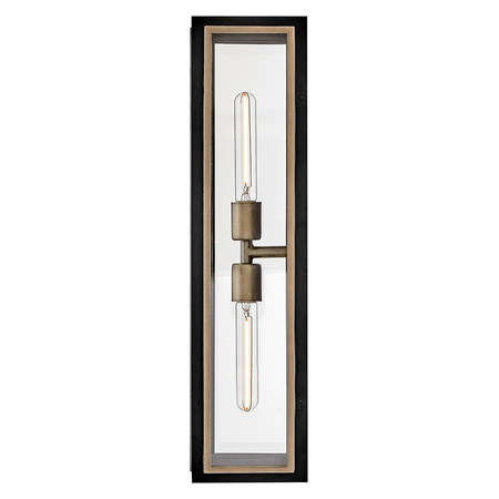 Latarnia naścienna Shaw - 2 źródła światła - Czarny, oksydowany brąz