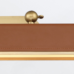 Duża obrazówka LED Valise Picture - Vintage mosiądz, skóra koniakowa