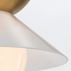 Plafon Saucer - 1 źródło światła - Postarzany mosiądz