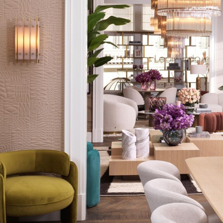 Krzesło Eichholtz Chaplin Savona vintage zielony aksamit