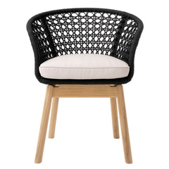 Krzesło Trinity black weave flores off-white