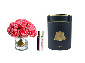 Cote Noire Kwiaty pachnące duży bukiet White Peach przezroczysty wazon