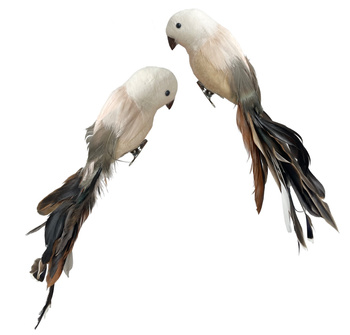 DEKORACJA ŚWIĄTECZNA PTAK BEŻOWO-BRĄZOWY - 25 CM - SHISHI – MY HONEY HOME