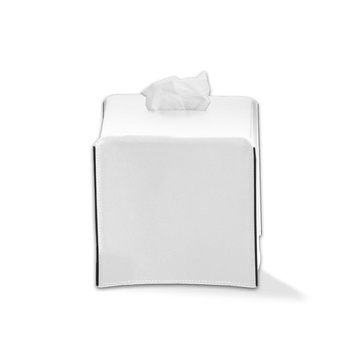 Pudełko na chusteczki Decor Walther NAPPA Skóra naturalna śnieżny-Biały