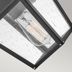 Średnia latarnia naścienna Huntersfield - 2 źródła światła - Czarny