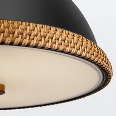 Lampa wisząca Doral - 2 źródła światła - Matowa czerń, vintage mosiądz