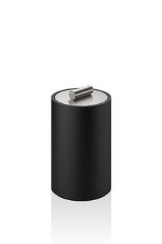 Pudełko z pokrywką średnie Decor Walther Czarny mat / stal nierdzewna matowa
