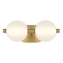 Kinkiet Palmas - 2 źródła światła - Szczotkowane złoto