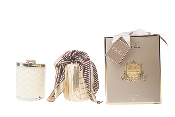 ŚWIECA ZAPACHOWA CREAM Z APASZKĄ COTE NOIRE - MY HONEY HOME