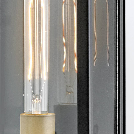 Średnia latarnia naścienna Catalina - 1 źródło światła - Czarny, oksydowany brąz