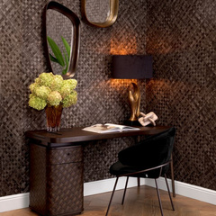 Biurko Eichholtz Fiji woven oak veneer