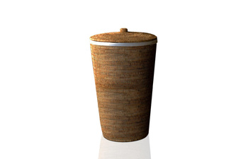 Okrągły kosz na pranie Decor Walther Rattan dark z płócienną torbą