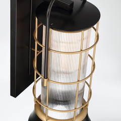 Średnia latarnia naścienna Rivamar - 1 źródło światła - Brązowo-złota