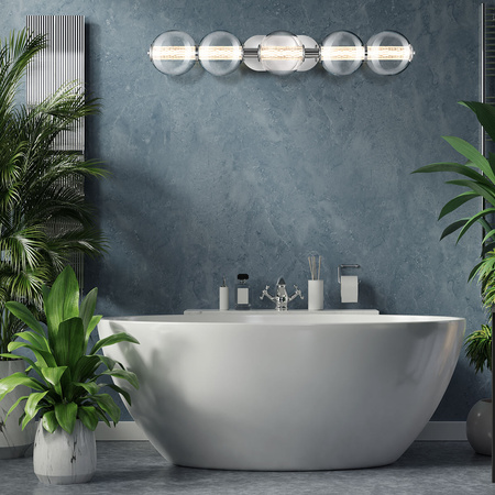 Kinkiet Atomo - 5 źródeł światła - Polerowany chrom